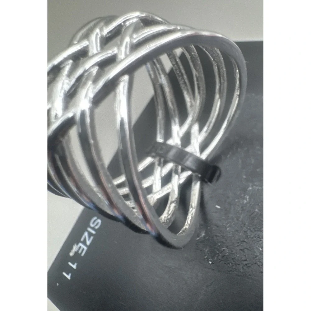 NWT Silver Tone Layer Tower Ring I.N.C. Size 11